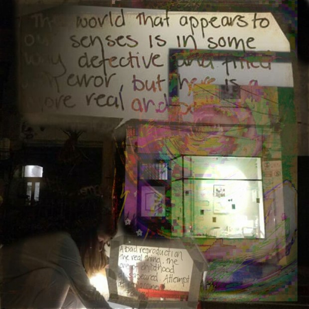 Words and colour collage